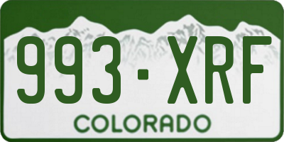 CO license plate 993XRF