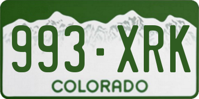 CO license plate 993XRK