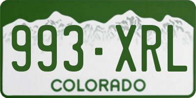 CO license plate 993XRL