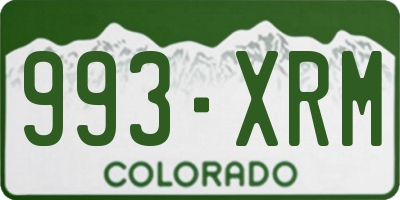 CO license plate 993XRM