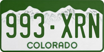 CO license plate 993XRN