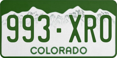 CO license plate 993XRO