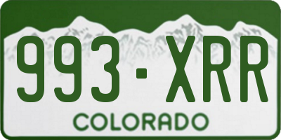 CO license plate 993XRR