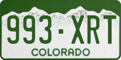 CO license plate 993XRT