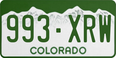 CO license plate 993XRW
