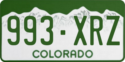 CO license plate 993XRZ