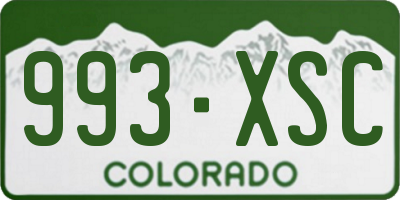 CO license plate 993XSC