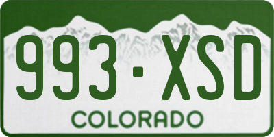 CO license plate 993XSD