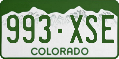 CO license plate 993XSE