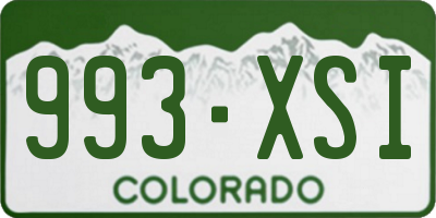 CO license plate 993XSI