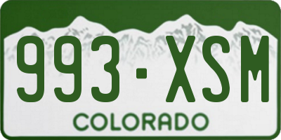 CO license plate 993XSM