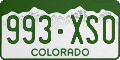 CO license plate 993XSO