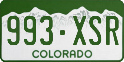 CO license plate 993XSR