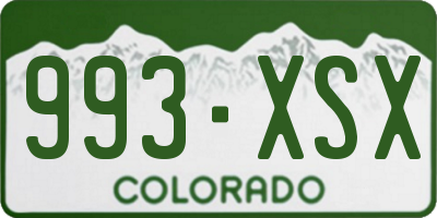 CO license plate 993XSX