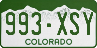 CO license plate 993XSY