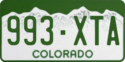 CO license plate 993XTA