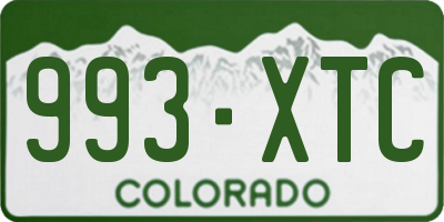CO license plate 993XTC