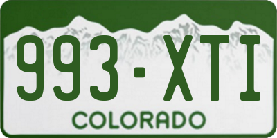 CO license plate 993XTI