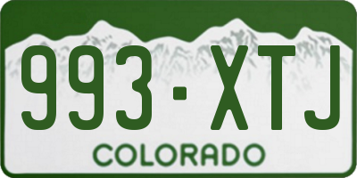 CO license plate 993XTJ