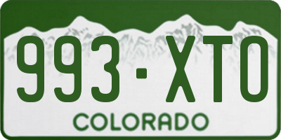 CO license plate 993XTO