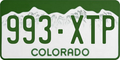 CO license plate 993XTP
