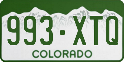 CO license plate 993XTQ