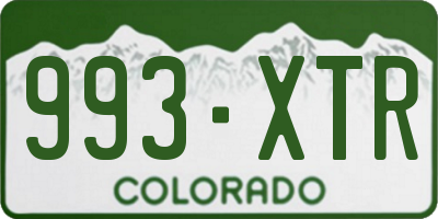 CO license plate 993XTR