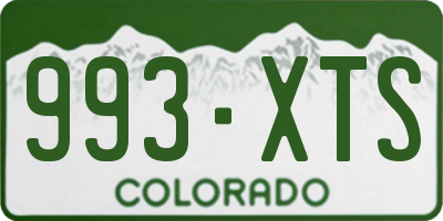 CO license plate 993XTS