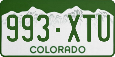 CO license plate 993XTU