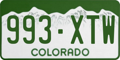 CO license plate 993XTW