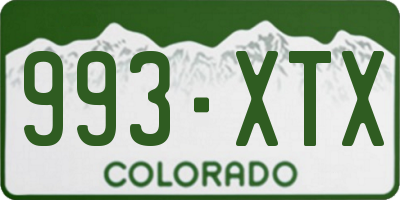 CO license plate 993XTX