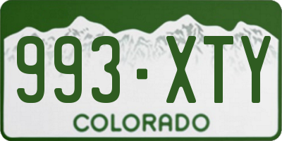 CO license plate 993XTY