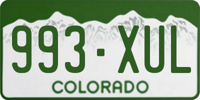 CO license plate 993XUL