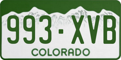 CO license plate 993XVB