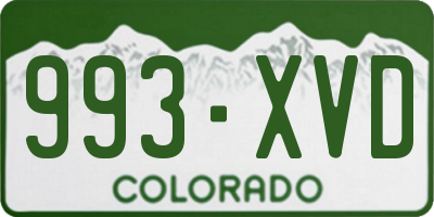 CO license plate 993XVD