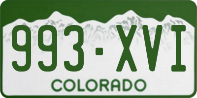 CO license plate 993XVI