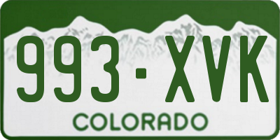 CO license plate 993XVK