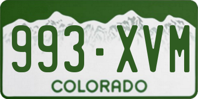 CO license plate 993XVM