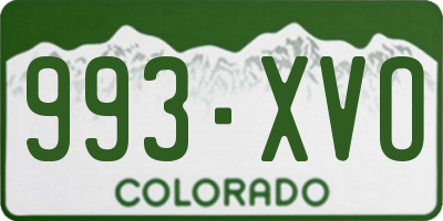 CO license plate 993XVO