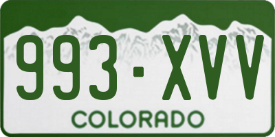 CO license plate 993XVV