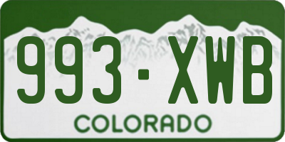 CO license plate 993XWB