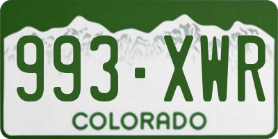 CO license plate 993XWR