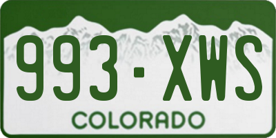 CO license plate 993XWS