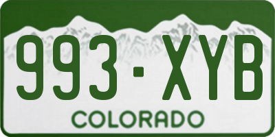 CO license plate 993XYB