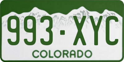 CO license plate 993XYC