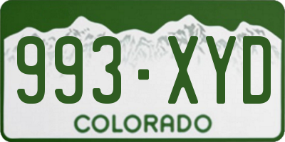 CO license plate 993XYD