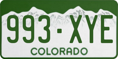 CO license plate 993XYE