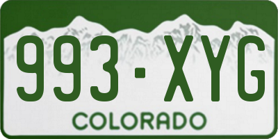 CO license plate 993XYG