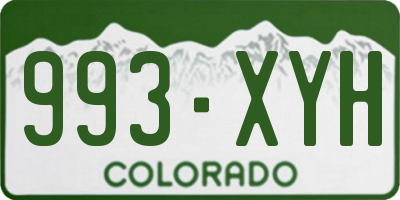 CO license plate 993XYH