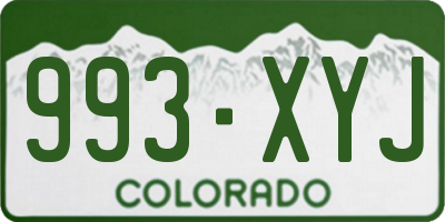 CO license plate 993XYJ